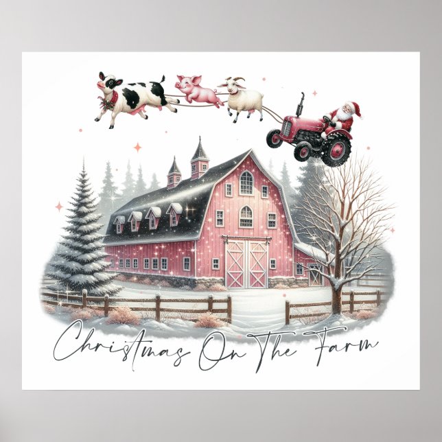 Jul på gården, God jul Poster (Framsidan)