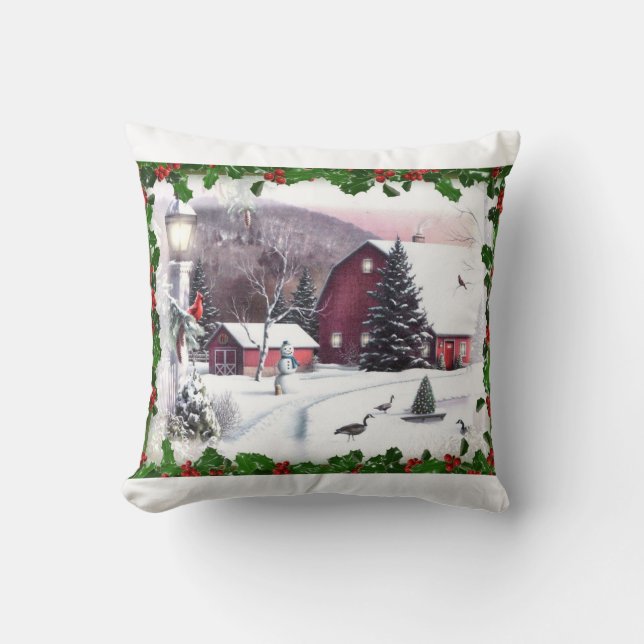 Jul på gården kudde (Framsida)