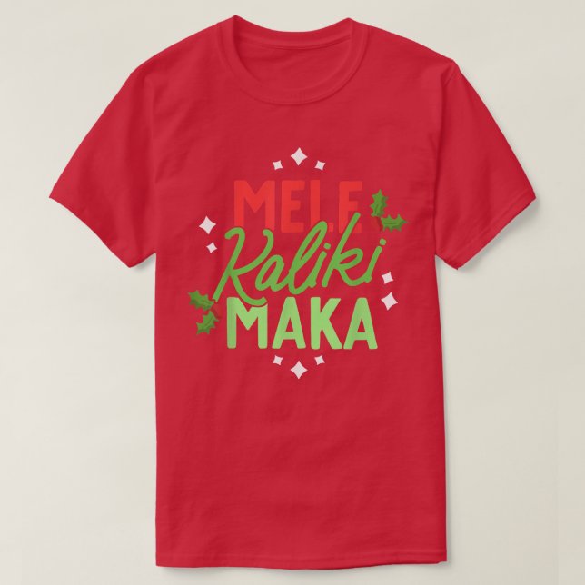 Jul på Hawaii Mele Kalikimaka Hawaiian Holid T Shirt (Design framsida)