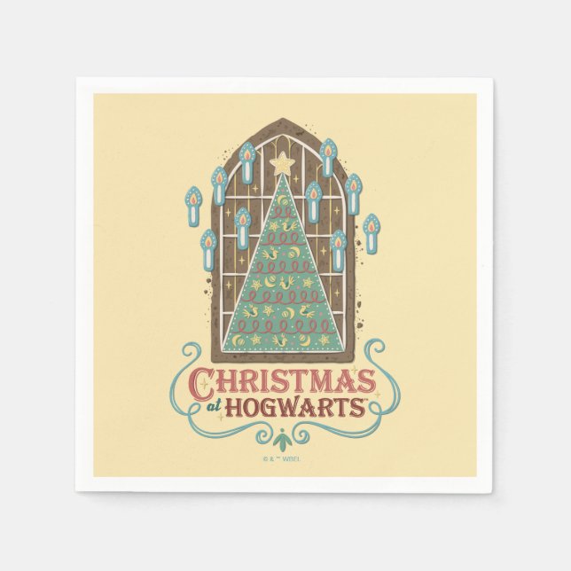 Jul på HOGWARTS™ Cookie Graphic Pappersservett (Framsidan)