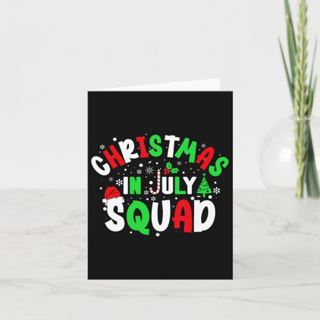 Jul på Juli Squad Funny Christma Summer Manar Kort (Framsida)