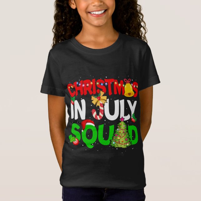 Jul på Juli Squad Funny Summer Julafton T Shirt (Framsida)