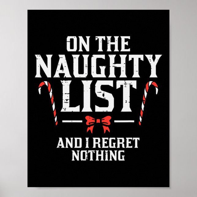 Jul på Naughty List ångrar inget Julafton Wome Poster (Framsidan)
