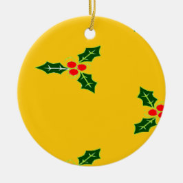 Jul på orange julgransprydnad keramik