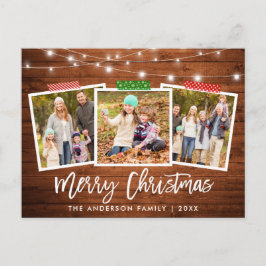 Jul på penselskriptcrawlning Tape Wood Ljus Vykort