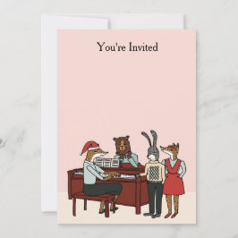 Jul på pianoinbjudan inbjudningar