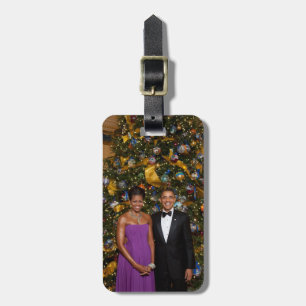 Jul på president Barack Obama och Michelle Bagagebricka