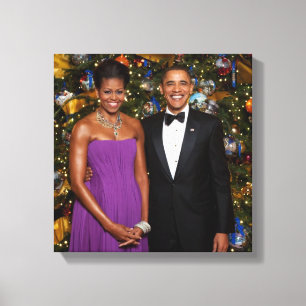 Jul på president Barack Obama och Michelle Canvastryck