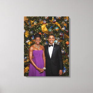 Jul på president Barack Obama och Michelle Canvastryck