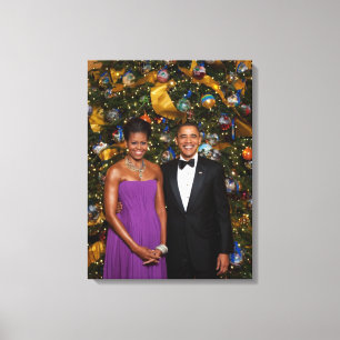 Jul på president Barack Obama och Michelle Canvastryck