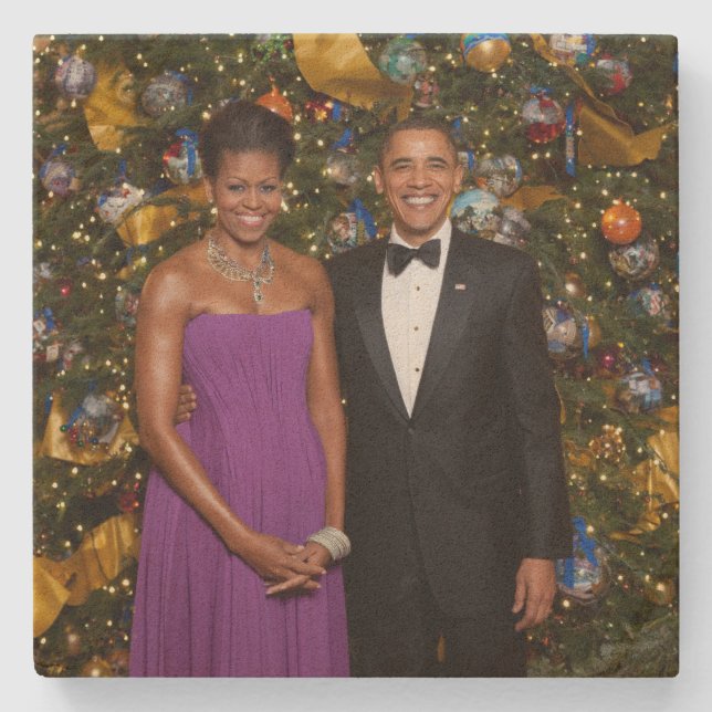 Jul på president Barack Obama och Michelle Stenunderlägg (Framsidan)