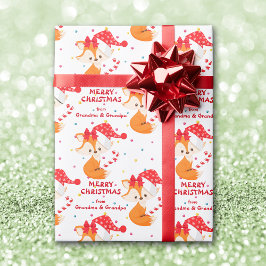 Jul på Santa Fox Candy cane Barnbarn Presentpapper