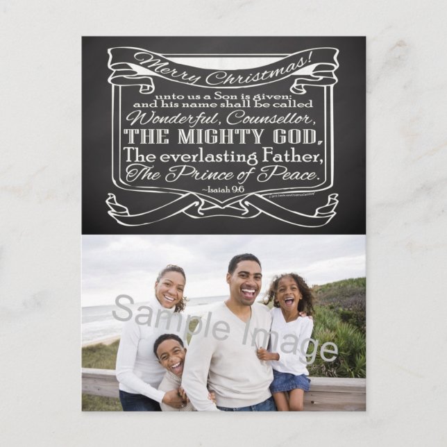 Jul på skript i kalktavla helg vykort (Framsida)