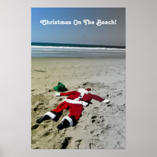 Jul på strandaffischen! poster