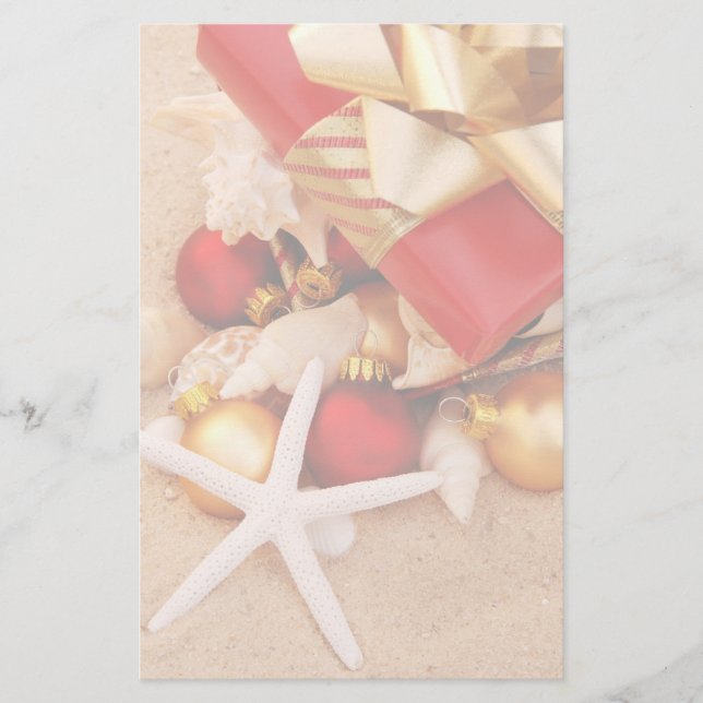 Jul på strandbrevpapperet brevpapper (Framsida)