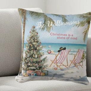 Jul på stranden är fortfarande jul kudde