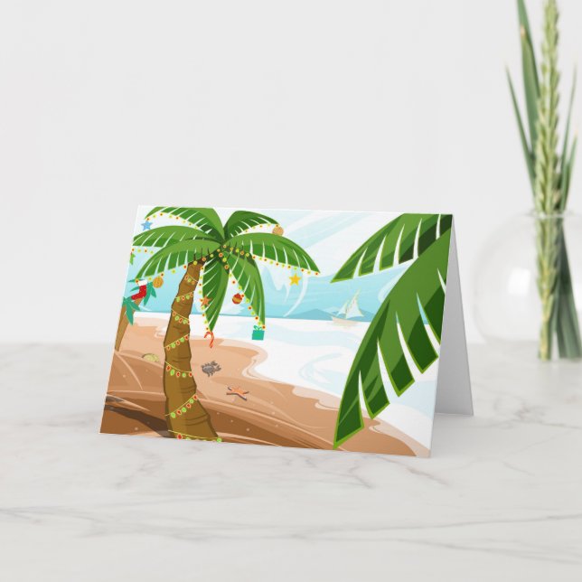 Jul på stranden Julkortet Helgkort (Framsida)