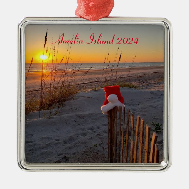 Jul på stranden på Amelia-ön Ornament (Framsidan)