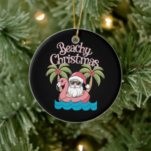 Jul på stranden Tropisk semester Santa Strand Julgransprydnad Keramik