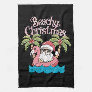 Jul på stranden Tropisk semester Santa Strand Kökshandduk
