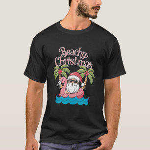 Jul på stranden Tropisk semester Santa Strand  T Shirt