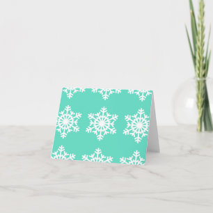 Jul på Tiffanys Aqua Blue Snöflingor Helgkort