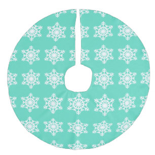 Jul på Tiffanys Aqua Blue Snöflingor Julgransmatta Fusklinne