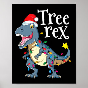 Jul på träd rex dinosaurie  poster