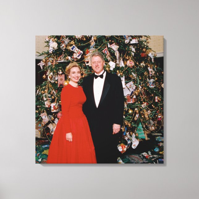 Jul på USA:s president Bill Clinton & Hillary Canvastryck (Framsida)