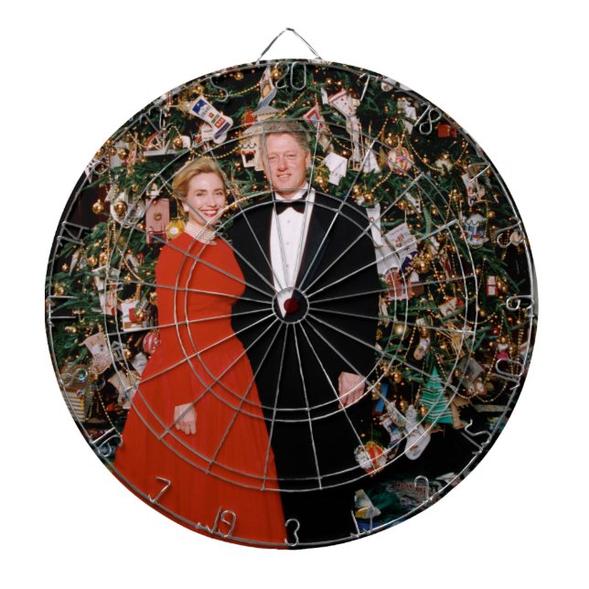 Jul på USA:s president Bill Clinton & Hillary Darttavla (Framsidan)