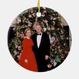 Jul på USA:s president Bill Clinton & Hillary Julgransprydnad Keramik