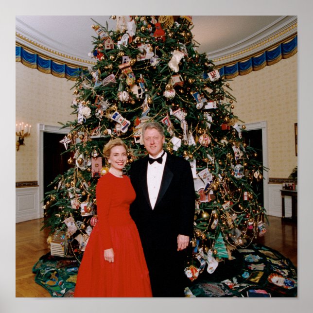 Jul på USA:s president Bill Clinton & Hillary Poster (Framsidan)