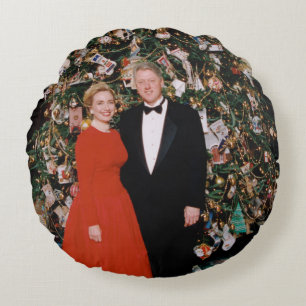 Jul på USA:s president Bill Clinton & Hillary Rund Kudde