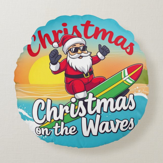 Jul på Vinkara jultomten Rund Kudde (Framsidan)