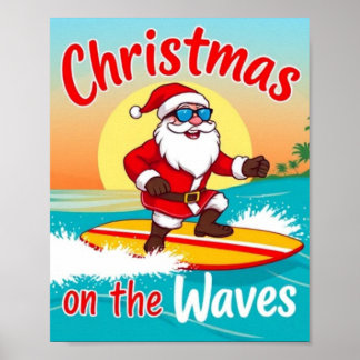 Jul på Wave-Poster - Festive Coastal Hol Poster
