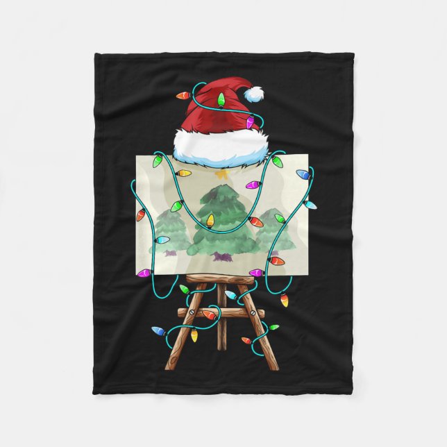Jul Painter Design Santa Julafton Paint Artist Fleecefilt (Framsidan)