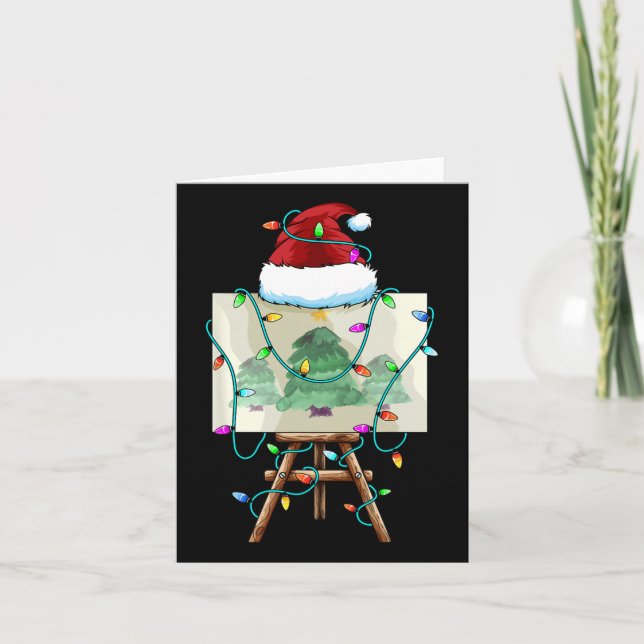 Jul Painter Design Santa Julafton Paint Artist Kort (Framsida)
