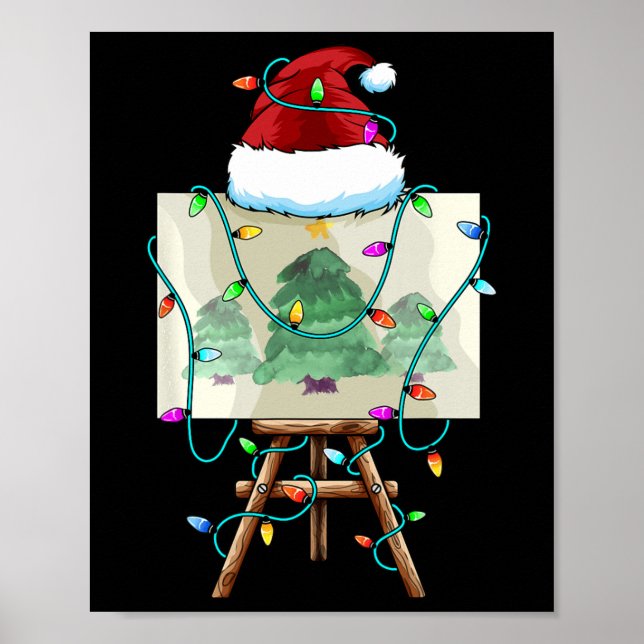 Jul Painter Design Santa Julafton Paint Artist Poster (Framsidan)
