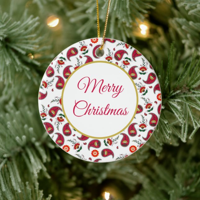 Jul paisley keramisk prydnad julgransprydnad keramik (Träd)