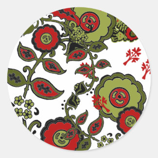 jul Paisley Sticker Runt Klistermärke