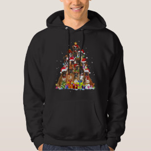 Jul Pajama Boxer Träd Julafton Puppy Hund Mamma Pa Hoodie