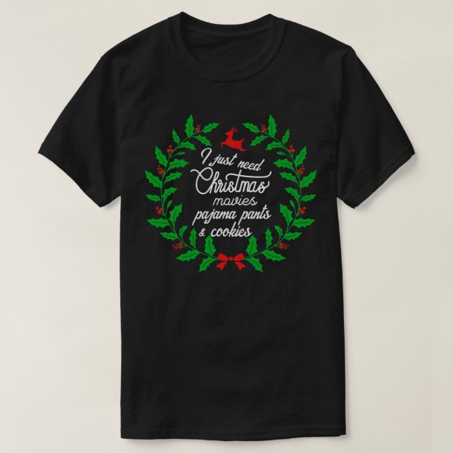 Jul Pajama Byxor Cookies Funny Ugly Gift Ide T Shirt (Design framsida)