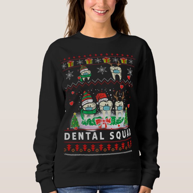 Jul Pajama Dental Squad Teeth Ugly jul T Shirt (Framsida)