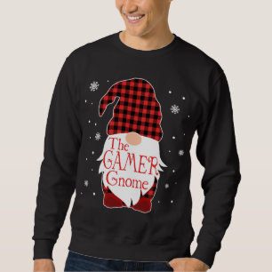Jul Pajama-familjen Gift Gamer Gnome Buffalo P Lång Ärmad Tröja
