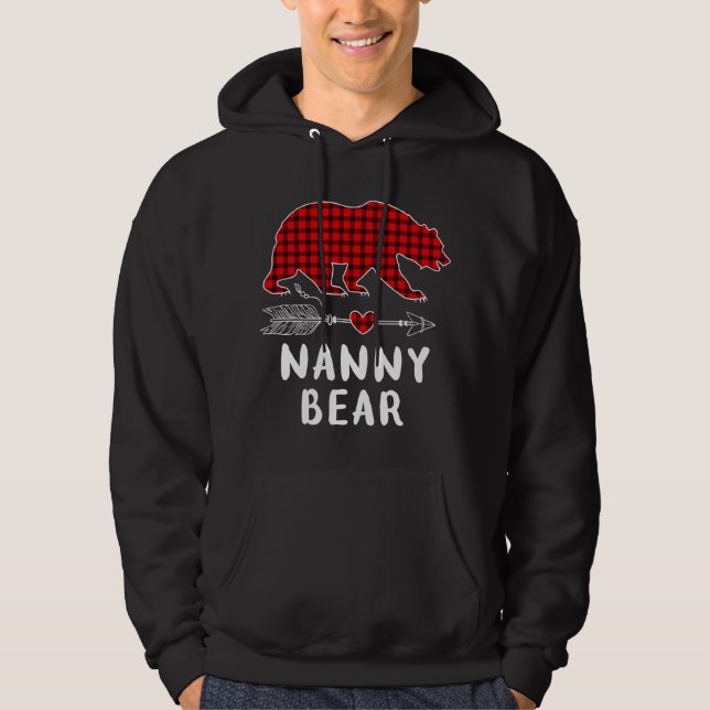 Jul Pajama-familjens Arrow Nanny Bear Red Play Hoodie (Framsida)