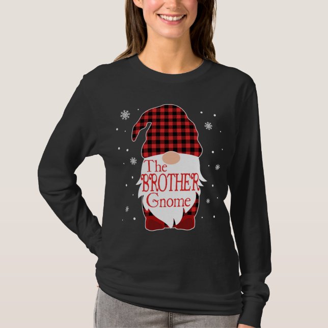 Jul Pajama Family Gift Brother Gnome Buffalo T Shirt (Framsida)