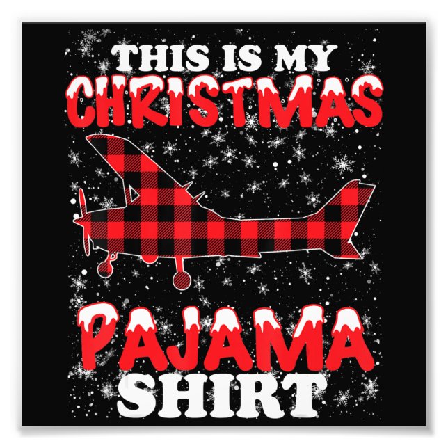 Jul Pajama Funny Aviation Airplan Gift Fototryck (Framsidan)