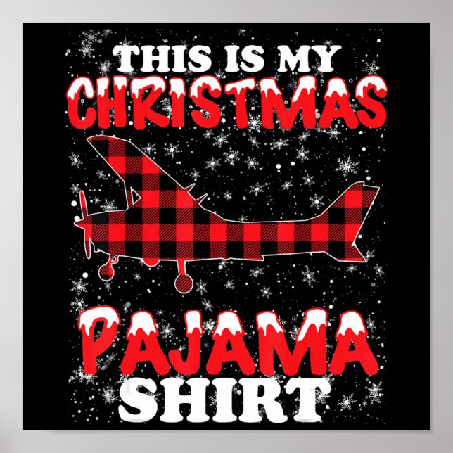 Jul Pajama Funny Aviation Airplan Gift Poster (Framsidan)