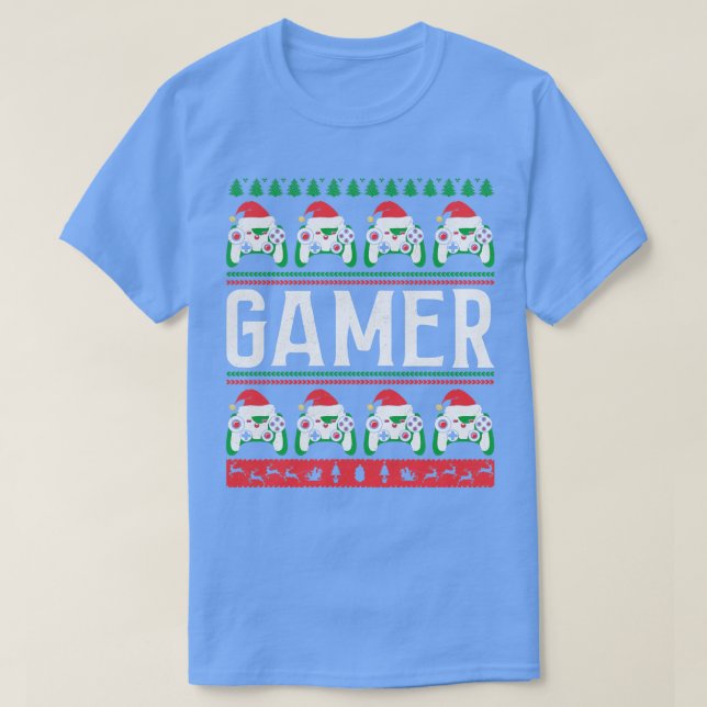 Jul Pajama Game Controller Santa Hat Video G T Shirt (Design framsida)