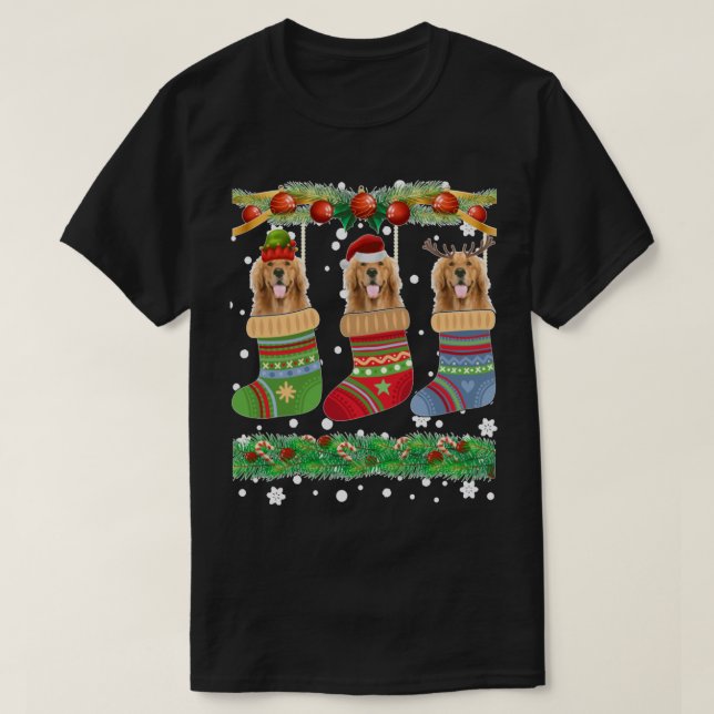 jul Pajama Golden Retriever Hund Puppy Älskare T Shirt (Design framsida)